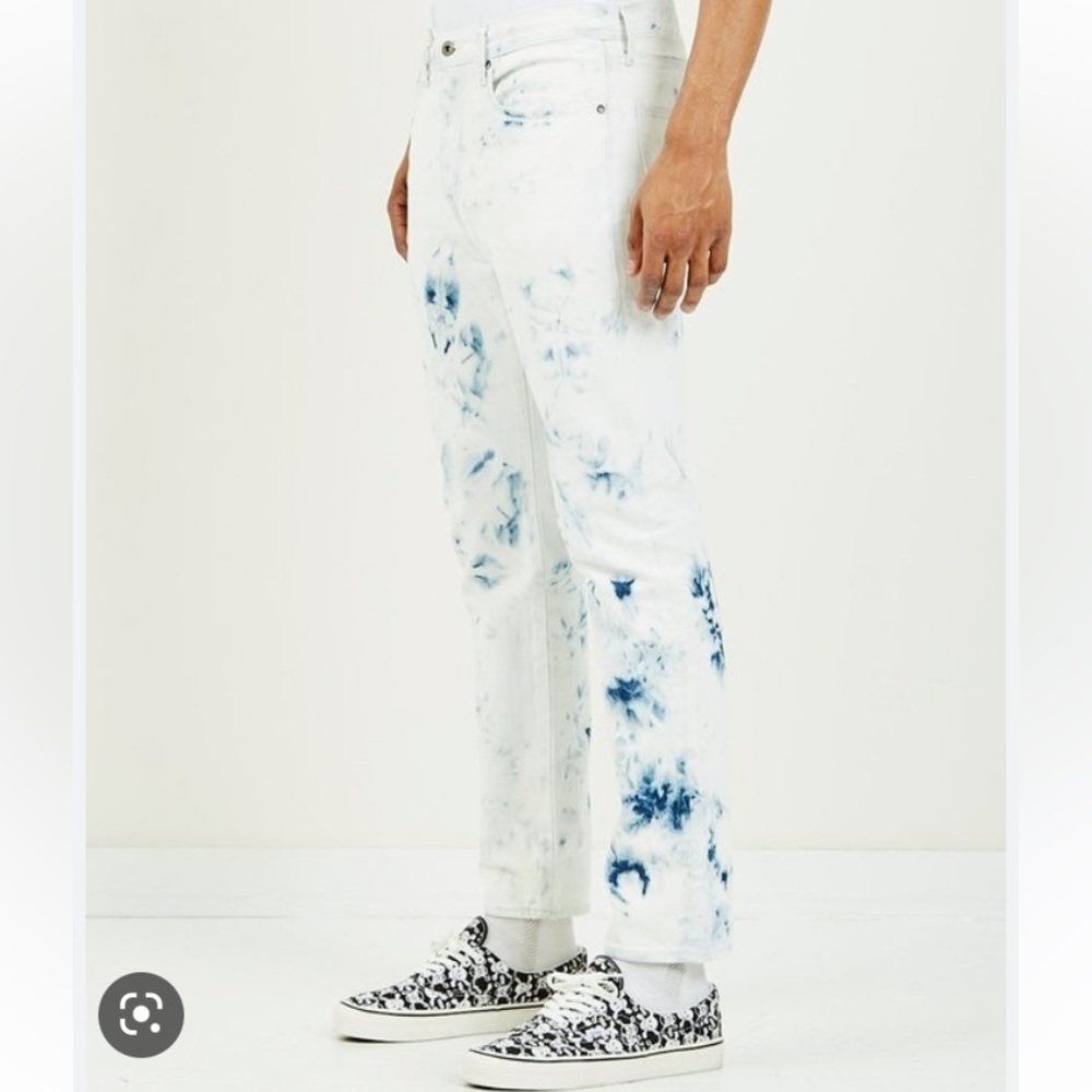 Levi’s Jeans 721 High Rise Skinny Ankle Hippie White Frayed Tie Dye W29 men’s